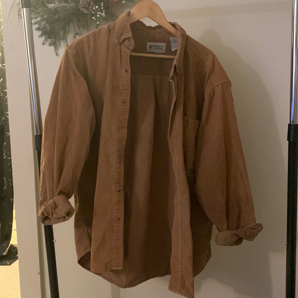 Orange corduroy button down